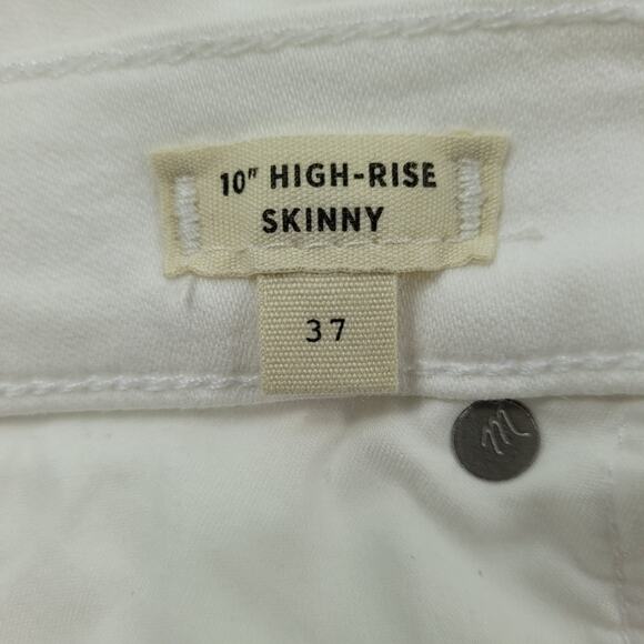 NWT Madewell 10" Hi-Rise Skinny Jeans White Button Fly Frayed Step Hem size 24 - Picture 5 of 16